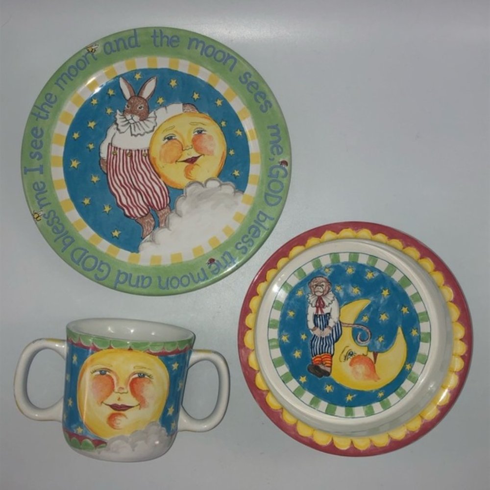 KBR Children's Dinner Set Plate Bowl 2 Handled Mug‎
